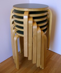 Stack of 6 fixed up stools