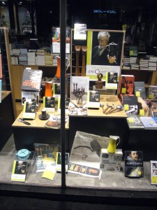 Copenhagen bookstore window promoting the film's availability.